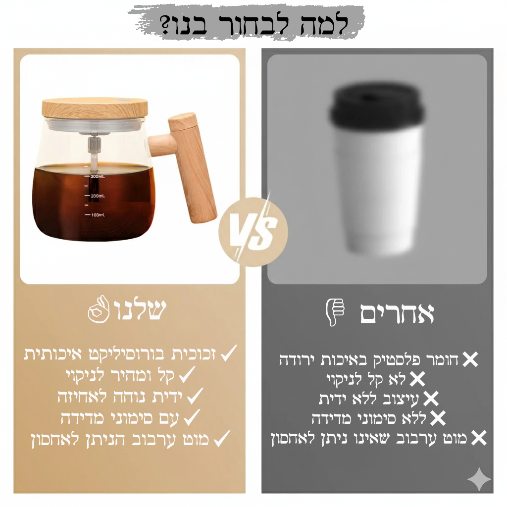 כוס קפה מערבלת חשמלית – מערבבת בשבילך בלחיצת כפתור!