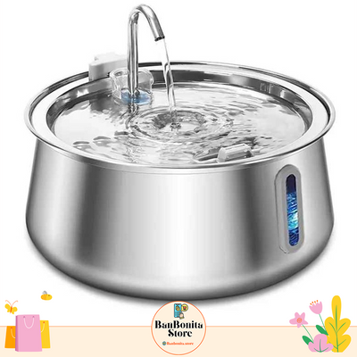 מפיץ מים אוטומטי לחיות מחמד – נירוסטה 4 ליטר עם מסנן