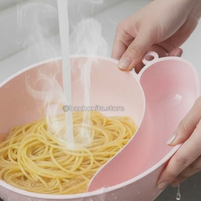 🥬 קערת שטיפה חכמה לפירות וירקות – 4 ב־1 לניקוי, סינון והגשה מושלמת!