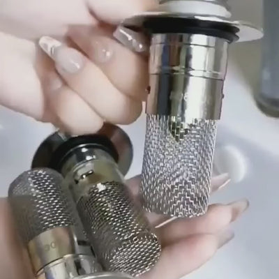 פקק ניקוז 2 ב־1 עם מסנן לשיער – עיצוב חכם, עמיד ונקי יותר!